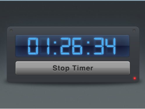 Timer Widget Interface with Blue Digital Numbers