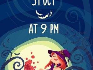 cartoon Halloween Witch poster.