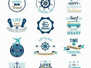 12, of summer travel tag vector