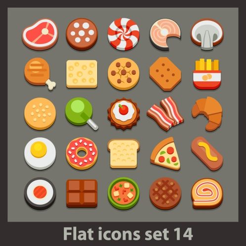 25 delicious food icon vector