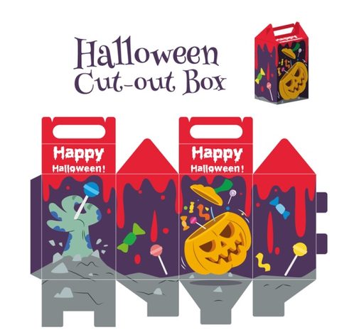 colored Halloween box vector map