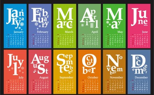 color2016 monkey year calendar vector map