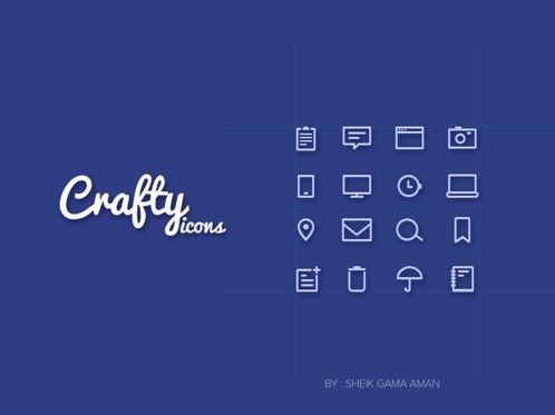 Craftyicons | Free 16 line icons PSD