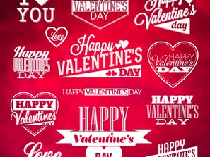 13) Valentine's Day art word tag vector map