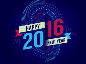 creative 2016 New Year greeting cards vector